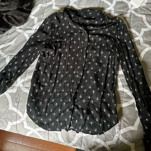 Urban outfitters black floral button down